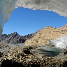 Lingua del ghiacciaio sulla vedretta Matscher Ferner