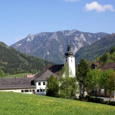 Lunz in estate, Scheiblingstein sullo sfondo